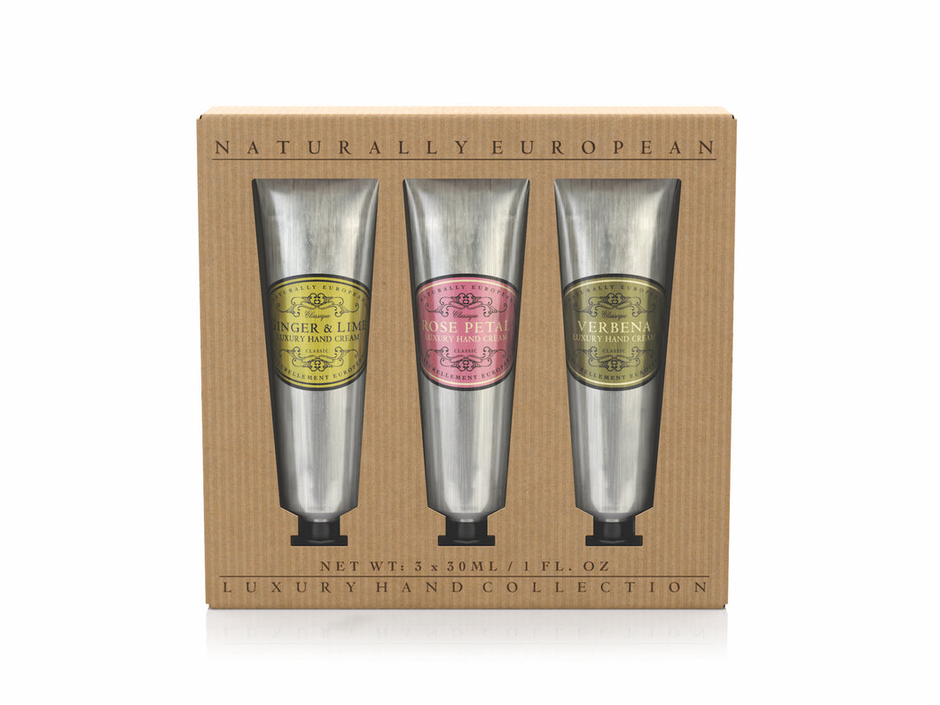 Naturally European Handcreme Set - Ingwer & Limette, Verbena, Rose