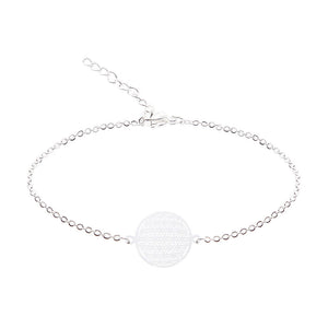 Armband - versilbert - Blume des Lebens