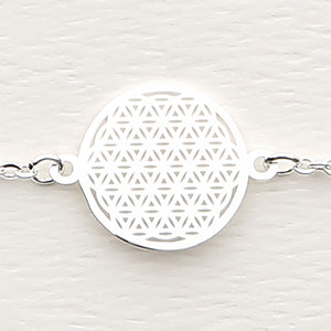 Armband - versilbert - Blume des Lebens