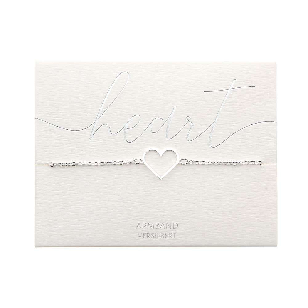 Armband - versilbert - Herz
