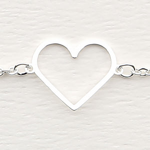Armband - versilbert - Herz