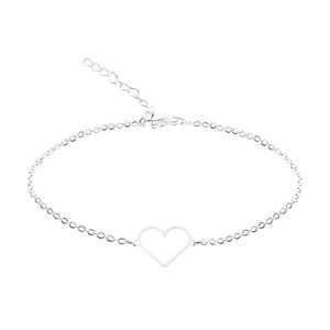 Armband - versilbert - Herz