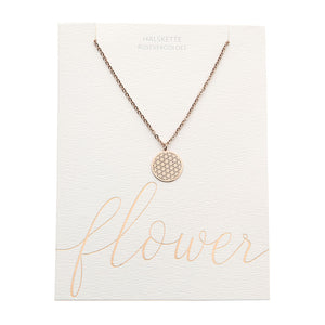 Halskette - rosévergoldet - Blume des Lebens