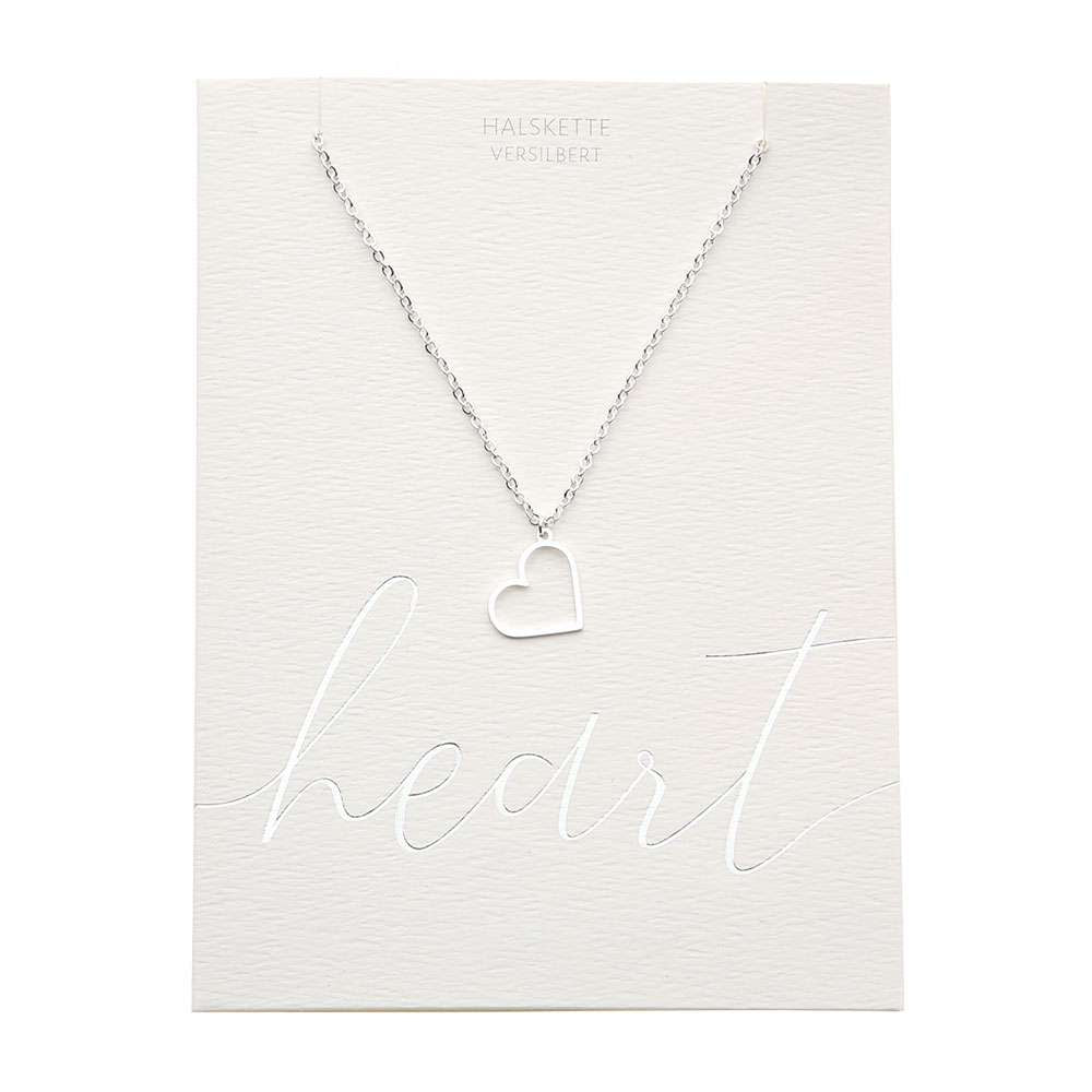 Halskette - versilbert - Herz