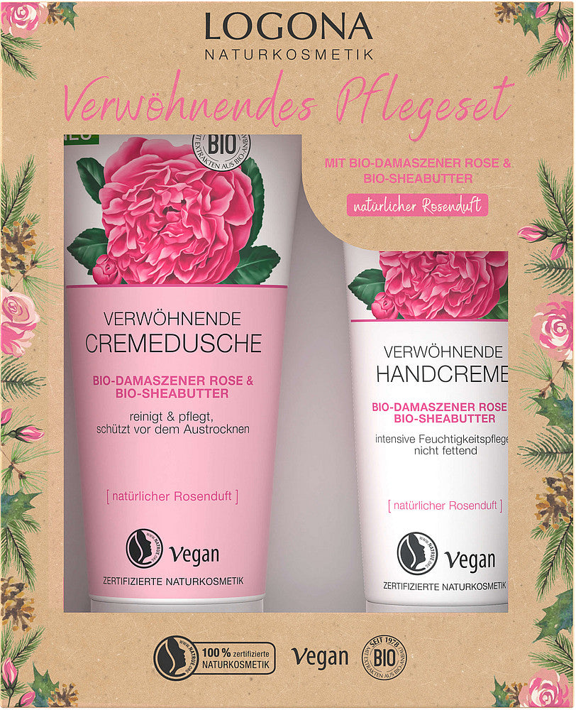 Logona Verwöhnendes Pflegeset Cremedusche & Handcreme Rose
